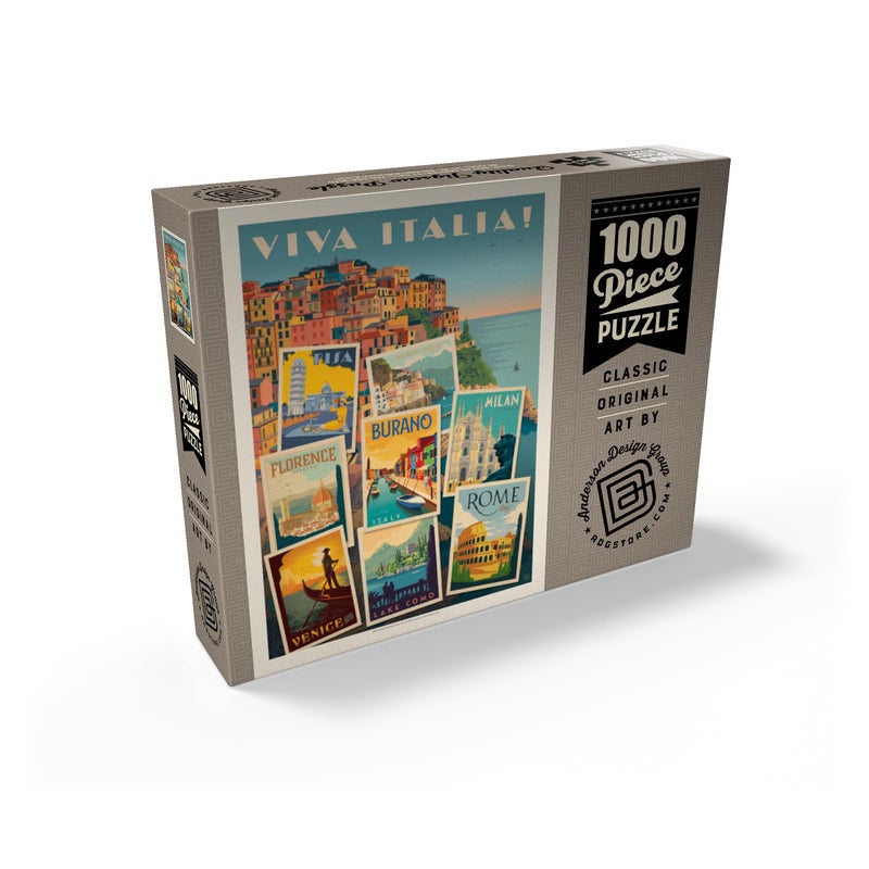 MyPuzzle.com MyPuzzle Italy: Viva Italia! Collage  Vintage Poster - Premium 1000 Piece Jigsaw Puzzle for Adults - Image 2